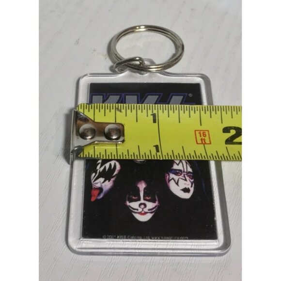 2001 KISS Band Keychain with Mirror on Reverse Kiss Catalogue 2.25" Rectangular - Picture 3 of 4